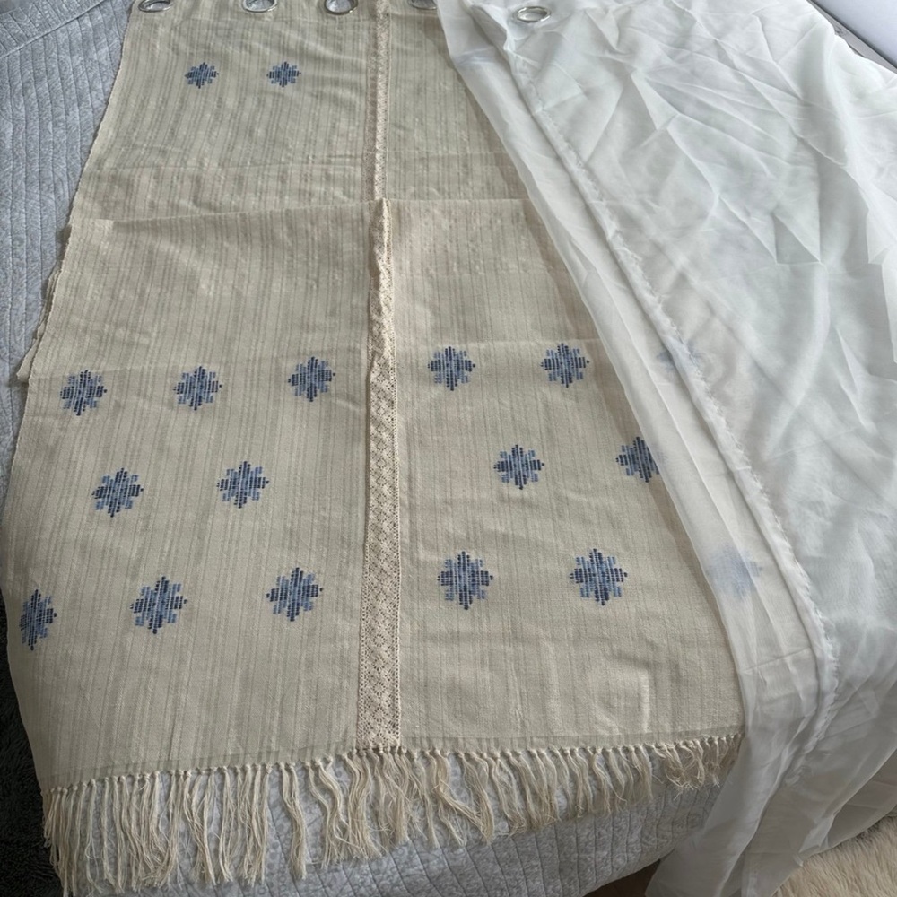 Handmade 7 pc.set (2 curtain panels bad spread